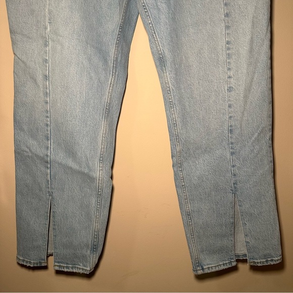 Abercrombie & Fitch Light Blue 90s Straight Ultra High Rise Jeans Size 35/20r - Picture 4 of 12